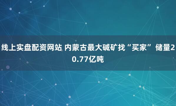 线上实盘配资网站 内蒙古最大碱矿找“买家” 储量20.77亿吨